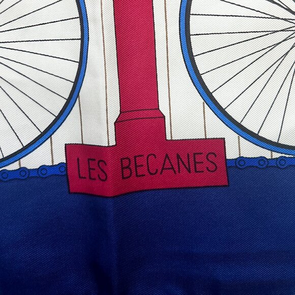 HERMÈS Scarf Les Bécanes 100% Silk 90 - Picture 9 of 12